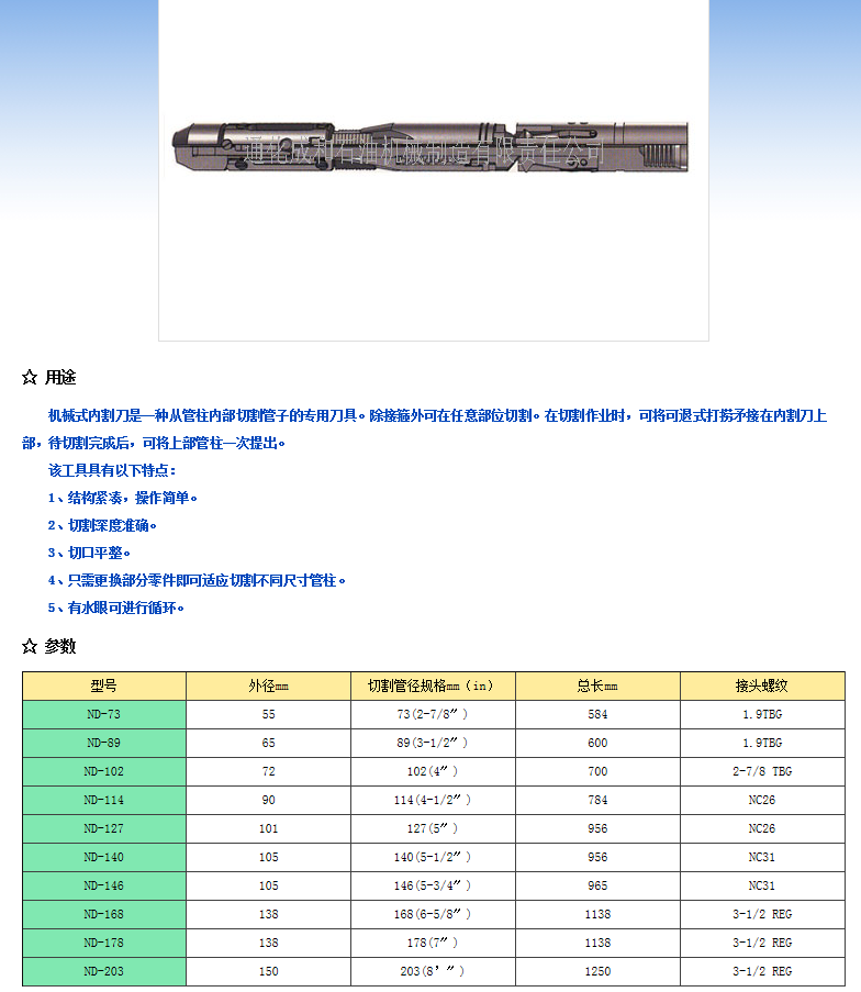 機械式內(nèi)割刀(圖1)